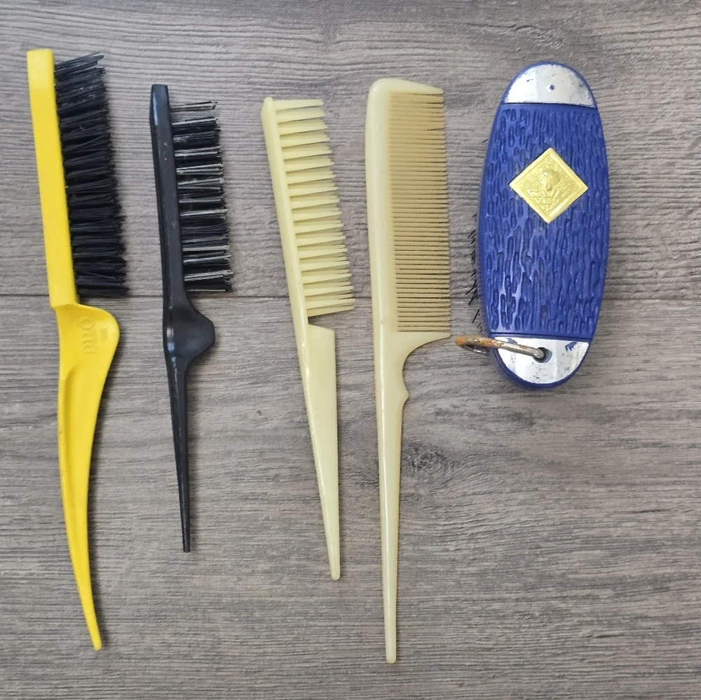 Retro Combs Brush Lot Of 5